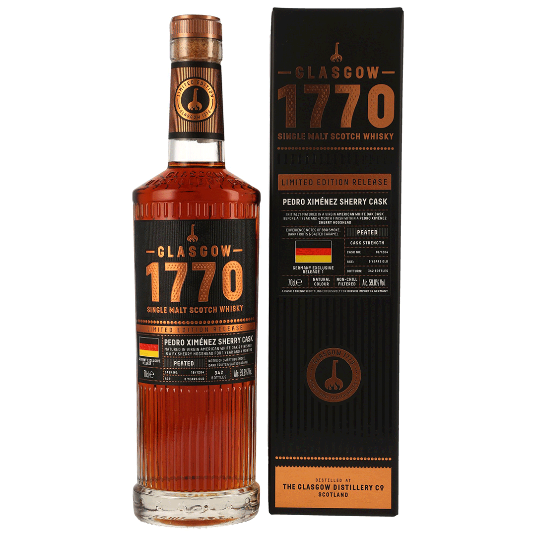 1770 Glasgow Single Malt - 6 Jahre - PX Cask Finish - Fassnummer 18/1204