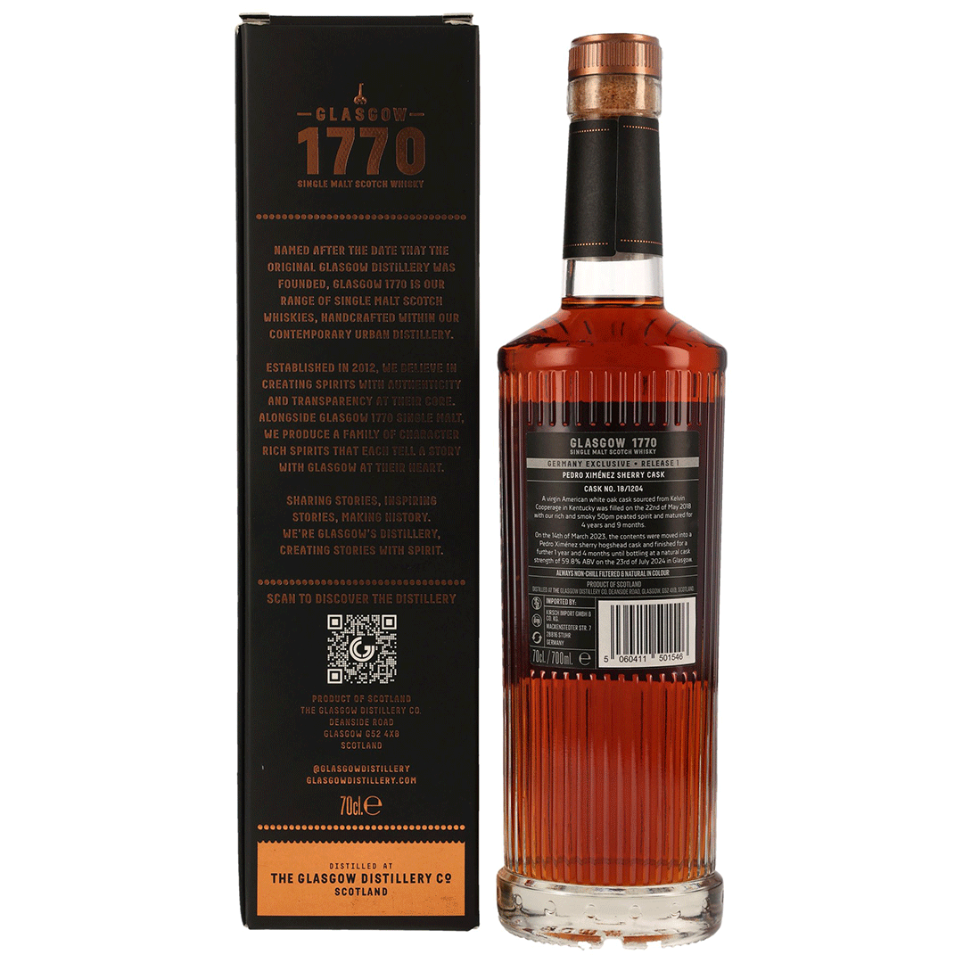 1770 Glasgow Single Malt - 6 Jahre - PX Cask Finish - Fassnummer 18/1204