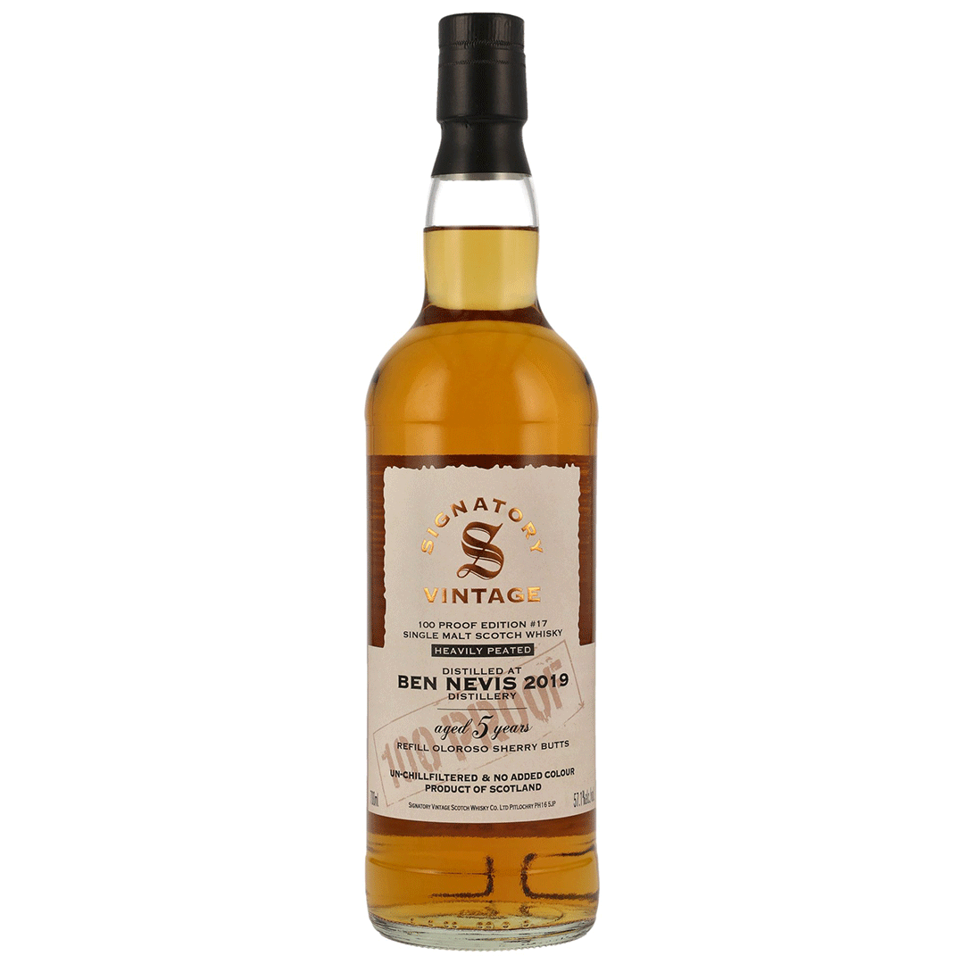 Ben Nevis Heavily Peated 2019/2024 - 5 Jahre - Signatory 100 PROOF Edition #17