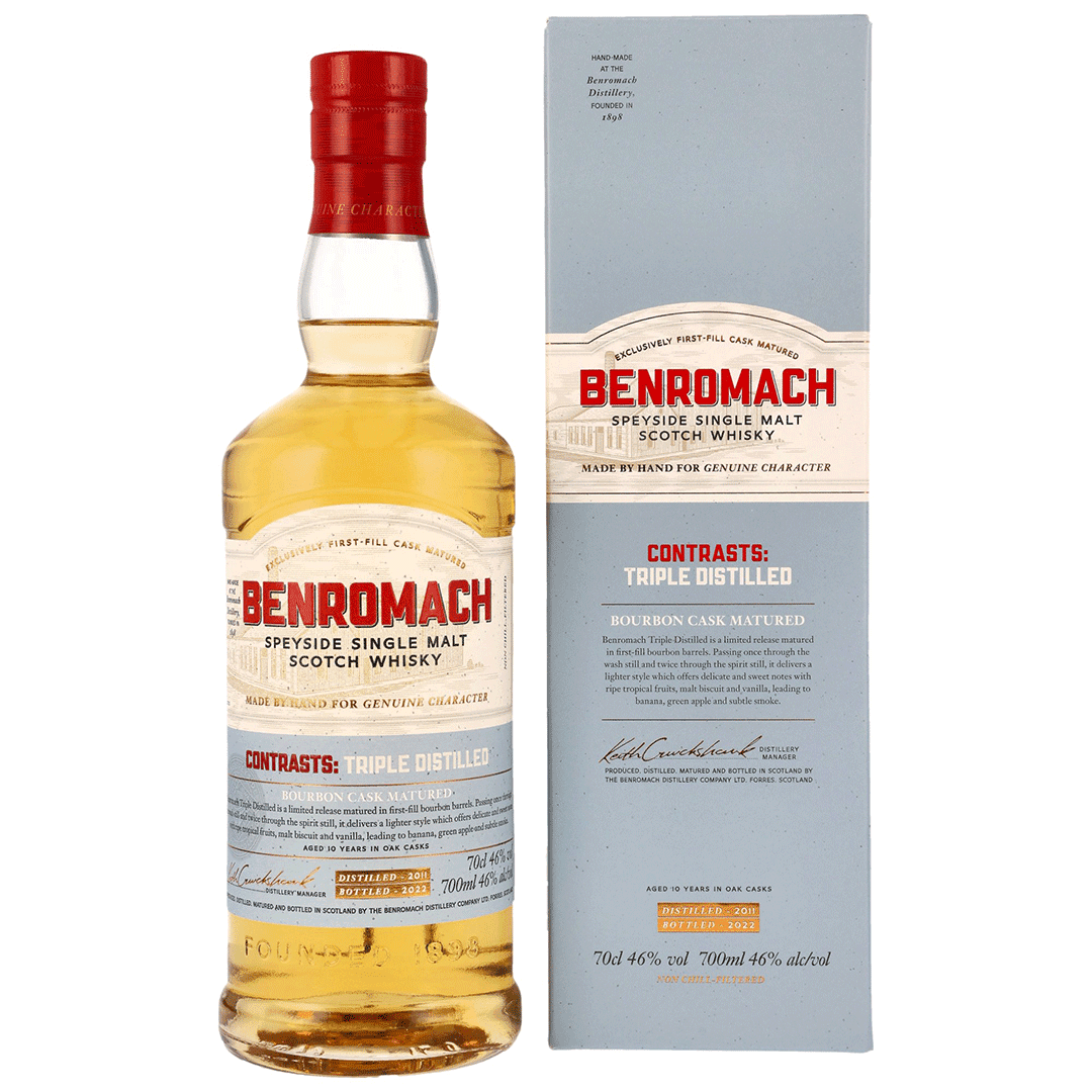 Benromach 2011/2022 - 10 Jahre - Triple Distilled - Bourbon Barrels