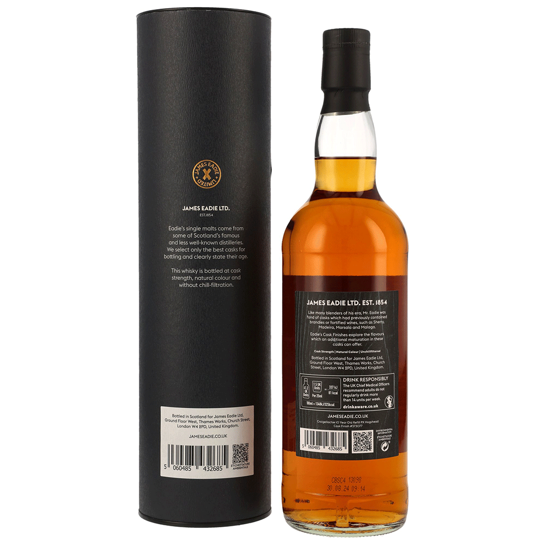 Craigellachie 2014/2024 - 10 Jahre - Refill PX Hogshead - Fassnummer 373077 - James Eadie