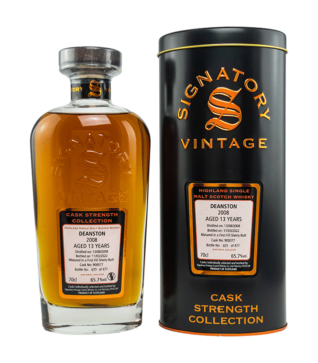 Deanston 2008/2022 - Cask Strength Collection - Cask 900077 - Signatory Vintage