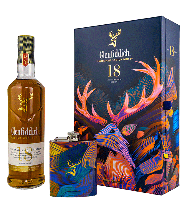 Glenfiddich 18 Jahre - Limited Design mit Flachmann