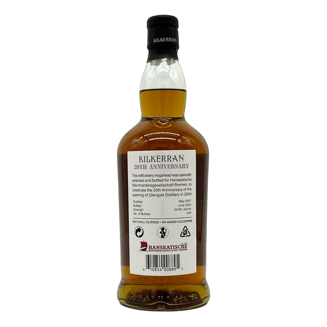 Kilkerran 17 Jahre - Single Cask Scotch Whisky - 54,8% - 244 Bottles - 20th Anniversary Glengyle Distillery