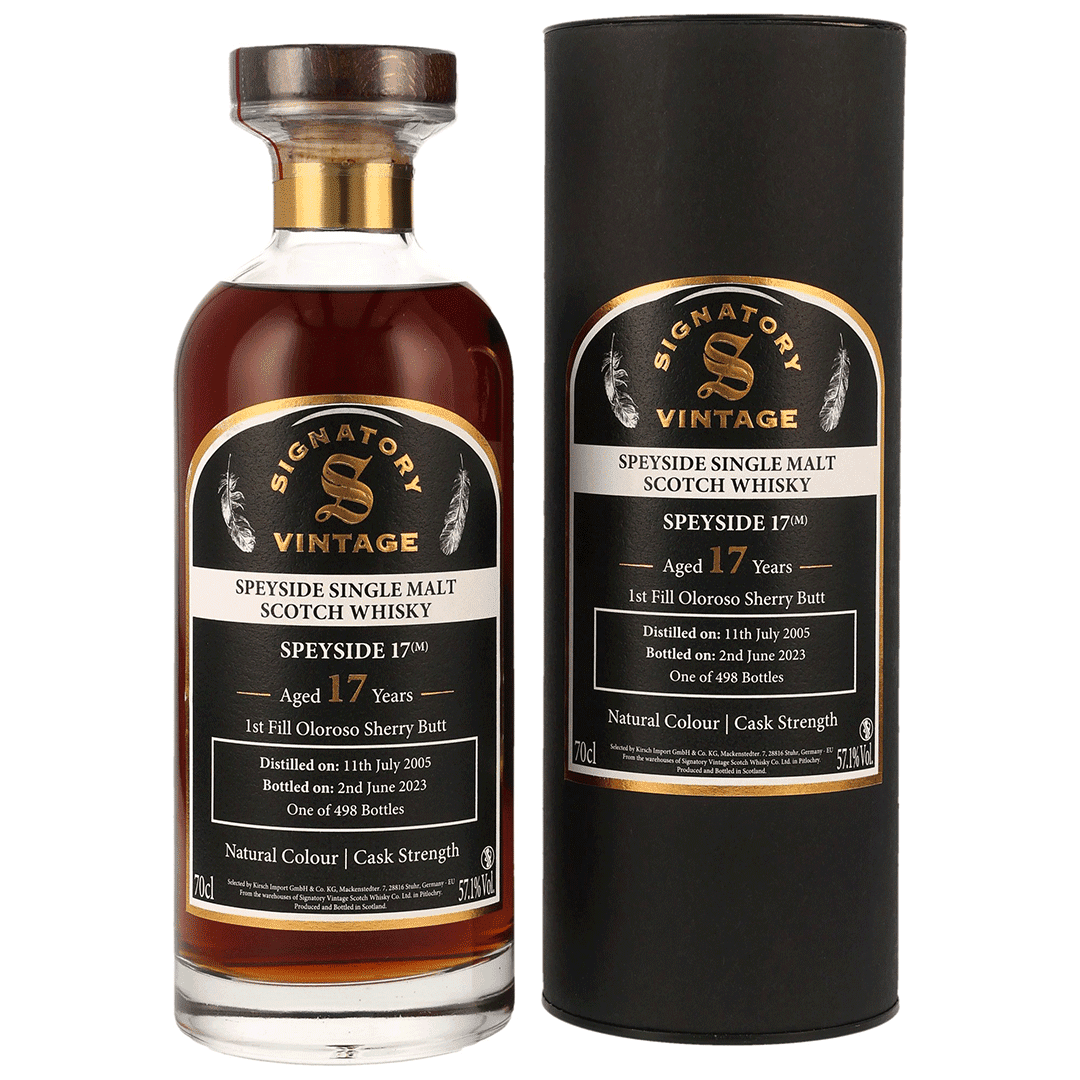 Speyside 17 Jahre (M) - Cask Strength - 1st Fill Oloroso Sherry Butt - Ibisco - Signatory Vintage