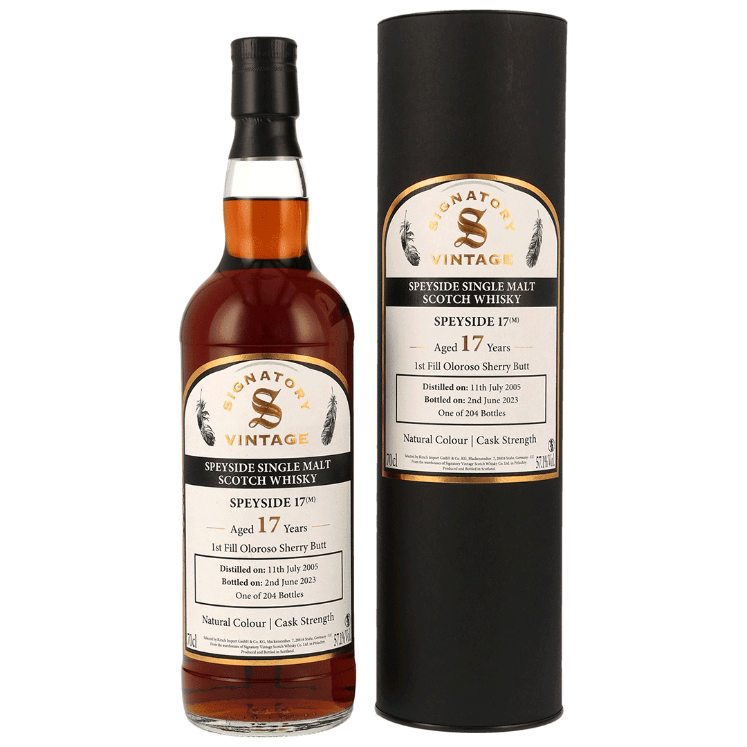 Speyside 17 Jahre (M) - Cask Strength - 1st Fill Oloroso Sherry Butt - Signatory Vintage