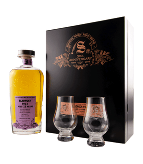 Bladnoch 1993/2018 - 25 Jahre - 30th Anniversary + 2 Gläser - Signatory Vintage