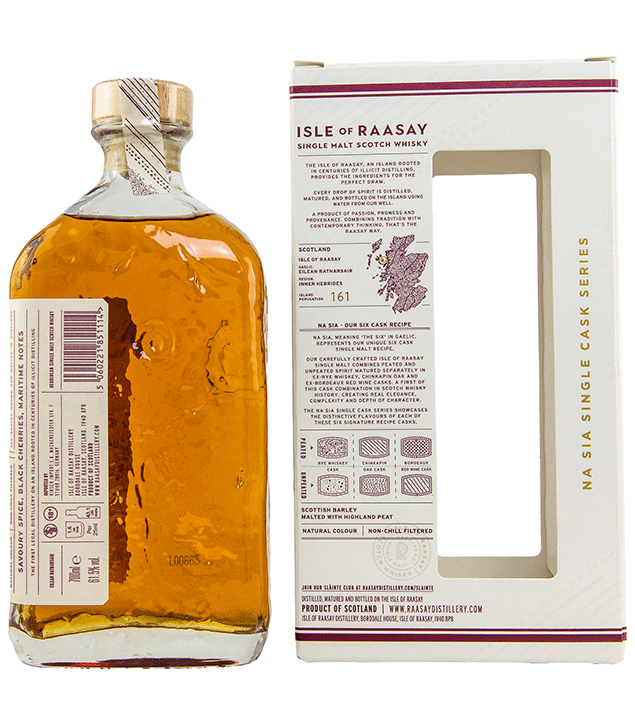 Isle of Raasay Single Malt Whisky - Single Cask #18/249 - First Fill Bordeaux Red Wine